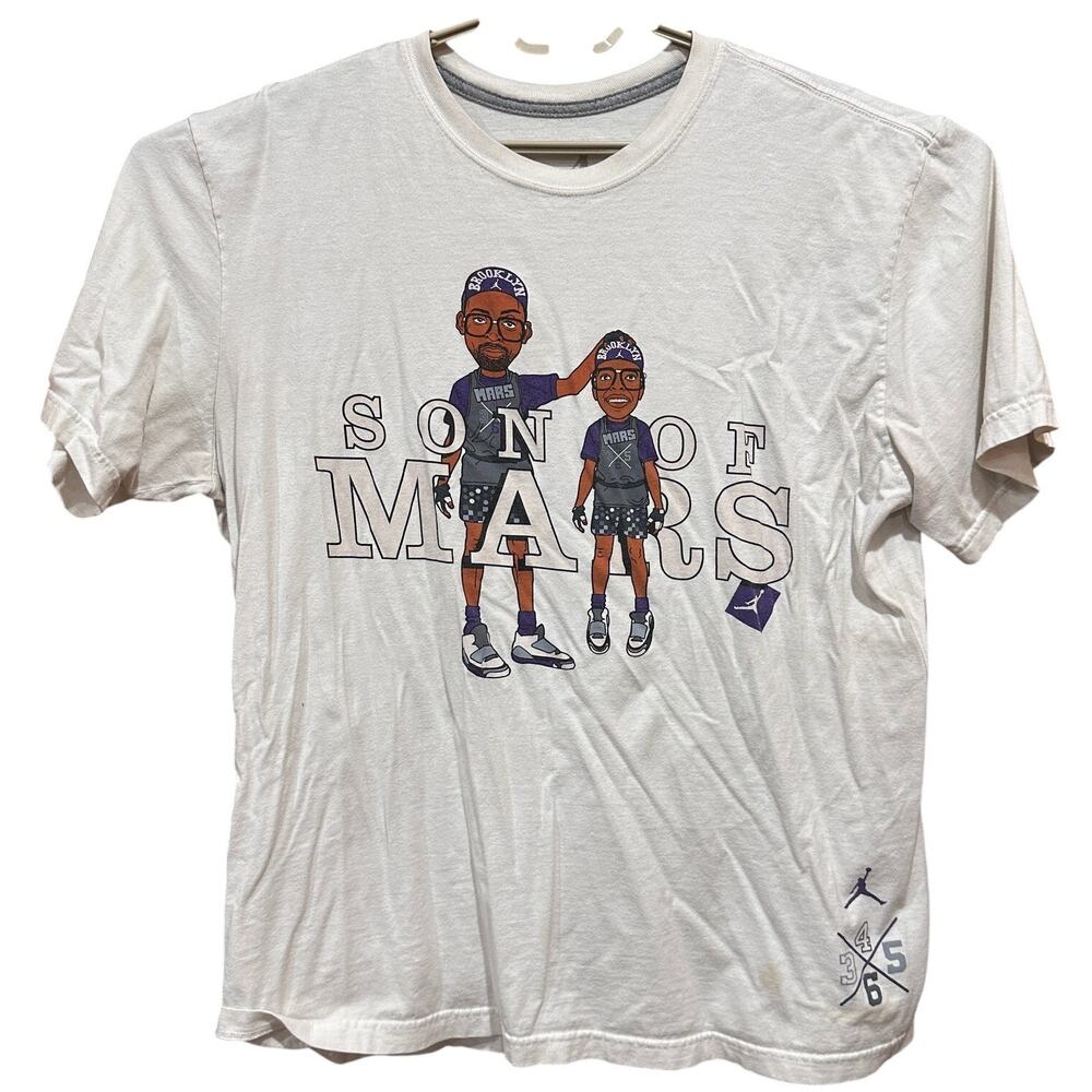 Jordan Son of Mars Men Graphic Tee XL Off White Short Sleeve Basketball STAINS